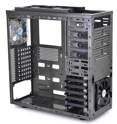 computer tower case with disc drive slots .